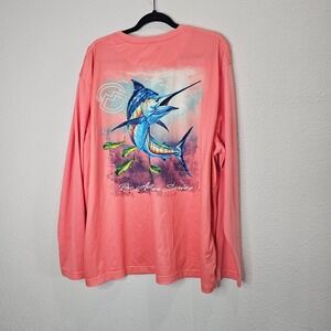 Magellan Outdoors Pro Angler Series Long Sleeve Marlin Fishing Shirt 2XL *stains